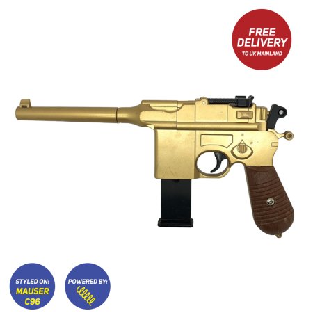 GOLD Galaxy G12 Metal BB Gun Mauser C96 Style Pistol GOLD Galaxy G12 Metal BB Gun Mauser C96 Style Pistol